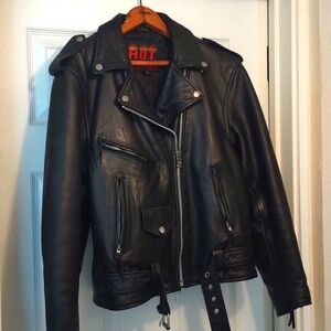 Women’s Hot Leathers Size 10 Black Leather Motorcycle Jacket